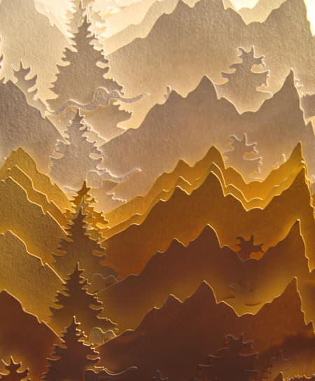 ❥ Carte de vœux découpée, sans encre, en papier recyclé écolabellisé